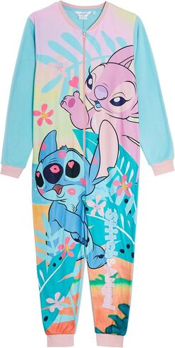 Disney Stitch And Angel Onesie for Kids All In One Pyjamas For Girls Fleece Pjs Nightwear in Kuwait