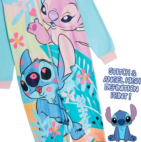 Disney Stitch And Angel Onesie for Kids All In One Pyjamas For Girls Fleece Pjs Nightwear in Saudi Arabia
