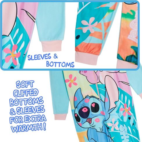 Disney Stitch And Angel Onesie for Kids All In One Pyjamas For Girls Fleece Pjs Nightwear in Saudi Arabia