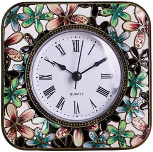 ساعة طاولة معدنية عتيقة، ساعة مكتب تناظرية صغيرة تعمل ببطارية كوارتز، ساعة رف إبداعية لديكور المنزل أو المكتب (10) in Kuwait