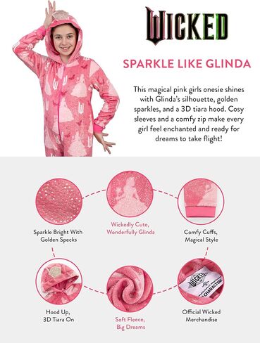 wicked Girls Onesie Pajamas, Glinda Kids Onesie, Magical Girls Pajamas in Saudi Arabia