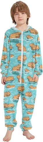 ALAZA Onesie Pajamas Jumpsuit Sleepwear Unisex One-Piece Pajamas 5-14Y in Saudi Arabia