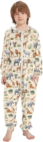 ALAZA Onesie Pajamas Jumpsuit Sleepwear Unisex One-Piece Pajamas 5-14Y in Saudi Arabia