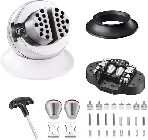 DZQ Ball Vise 3" Engraving Setting Tool 360°Rotation Professional Ball Vise 36PCS Attachment Jewelry Engraving Block Tools Standard Block (Black) in Kuwait