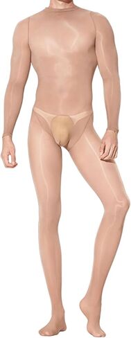 Oil Shiny Bodystocking for Women Men Nylon Sheer Full Body Stocking Glossy Bodysuit Catsuit in Kuwait