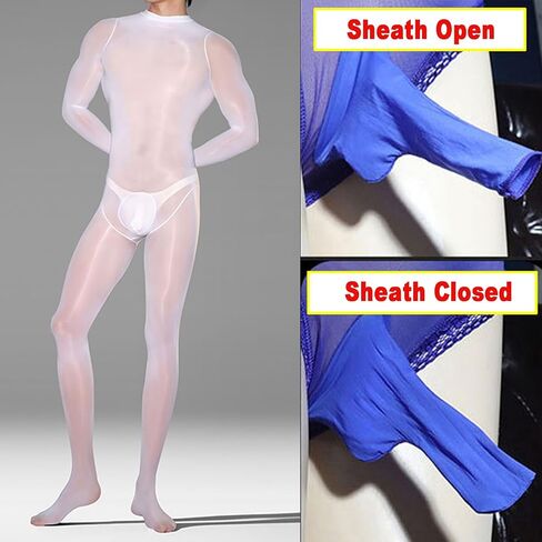 Oil Shiny Bodystocking for Women Men Nylon Sheer Full Body Stocking Glossy Bodysuit Catsuit in Kuwait