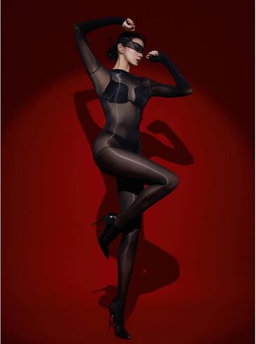 Oil Shiny Bodystocking for Women Men Nylon Sheer Full Body Stocking Glossy Bodysuit Catsuit in Kuwait