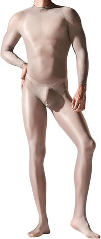 Oil Shiny Bodystocking for Women Men Nylon Sheer Full Body Stocking Glossy Bodysuit Catsuit in Kuwait