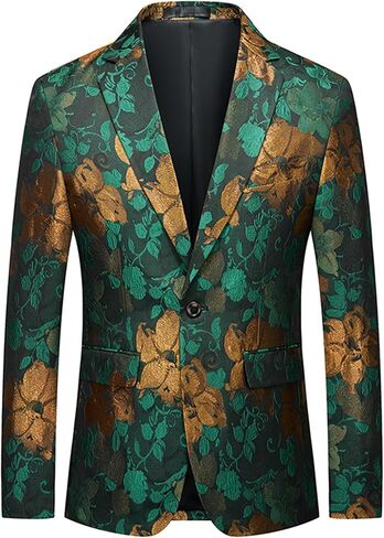 UNINUKOO Mens Floral Blazer Jacket Slim Fit Paisley Tuxedo Suit Party Dress Wedding Sport Coat for Men in Saudi Arabia