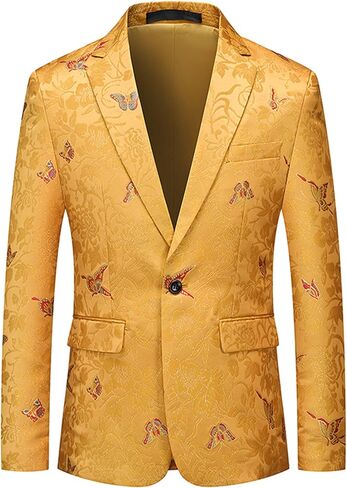 UNINUKOO Mens Floral Blazer Jacket Slim Fit Paisley Tuxedo Suit Party Dress Wedding Sport Coat for Men in Saudi Arabia
