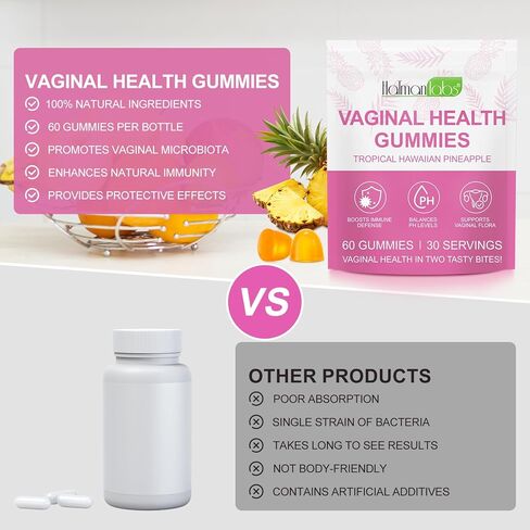 Vaginal Probiotics Gummies for Women, PH Balance for Women, Hawaiian Pineapple Gummies for PH Health, Improve Immune, Women's Vaginal Health Supplement, 60 Gummies in Saudi Arabia
