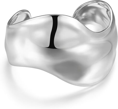 Amazon Essentials (Demi's Pick) Silver Cuff Bracelet for Women - Fine Silver Plated, Chunky Bangle Bracelet in Saudi Arabia