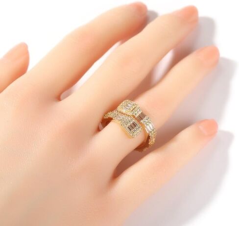 14K Gold over S925 Sterling Silver Open Geometric Moissanite Ring, Modern Design for Men, Ideal Birthday Gift for Men in Saudi Arabia
