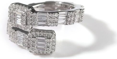 14K Gold over S925 Sterling Silver Open Geometric Moissanite Ring, Modern Design for Men, Ideal Birthday Gift for Men in Saudi Arabia