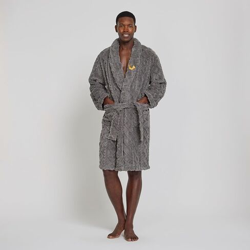 True Religion Mens Bath Robe for Men Soft Plush Shower Robe with Pockets and Tie Waist in Saudi Arabia