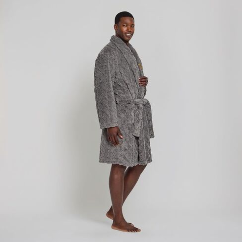 True Religion Mens Bath Robe for Men Soft Plush Shower Robe with Pockets and Tie Waist in Saudi Arabia