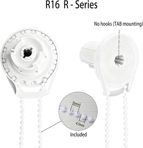 قابض ظل دوار R16، قطع غيار قابض ظل دوار من سلسلة R لأنابيب 1 1/2 بوصة، استبدال قابض أعمى 38 مم مع سلسلة خرز ومشبك أمان للأطفال in Saudi Arabia
