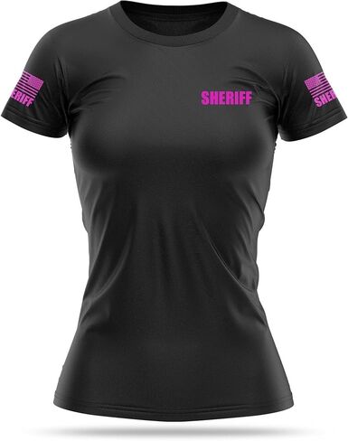 قمصان Sheriff Utility للنساء - تي شيرت وطني خفيف الوزن بالولايات المتحدة الأمريكية - بوليستر دقيق، راحة سريعة الجفاف ماصة للرطوبة. in Kuwait