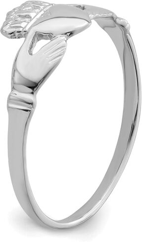 14k White Gold Women's Claddagh Ring, Size 6 in Saudi Arabia