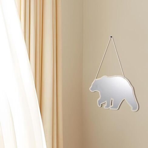 GARVALON ’S Acrylic Hanging Makeup Mirror Cute Bear Shape High Clarity Decorative Vanity Mirror for ’ Bedroom Nursery Wall Décor in Kuwait
