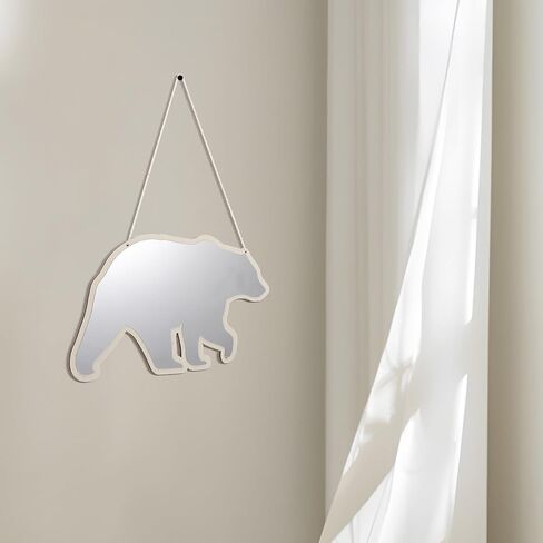 GARVALON ’S Acrylic Hanging Makeup Mirror Cute Bear Shape High Clarity Decorative Vanity Mirror for ’ Bedroom Nursery Wall Décor in Kuwait