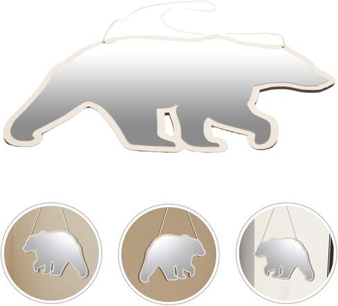 GARVALON ’S Acrylic Hanging Makeup Mirror Cute Bear Shape High Clarity Decorative Vanity Mirror for ’ Bedroom Nursery Wall Décor in Kuwait