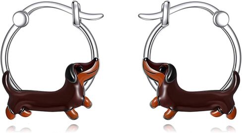 Dachshund Earrings Sterling Silver Weiner Puppy Dog Stud Earrings Cute Animal Jewelry for Women Dog Lovers in Saudi Arabia