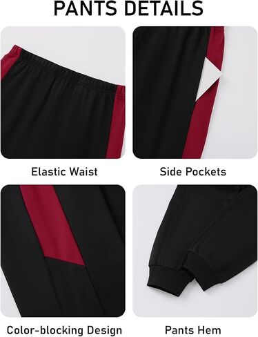الأولاد ملابس 2 قطعة الصبي وتتسابق الربع البريدي كنزة قطيفة + السراويل الخريف الشتاء Colorblock Sweatsuits 5-12Y in Kuwait