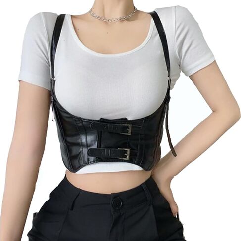 حزام خصر مثير للنساء من الجلد الصناعي لسلسلة الخصر وحزام مشد تحت الصدر لحفلات الهذيان والنادي والحفلات التنكرية in Kuwait