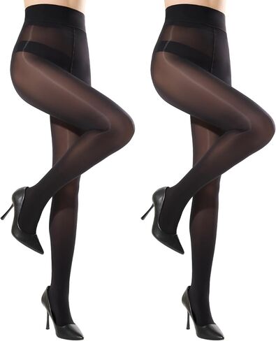 زوجان من الجوارب النسائية الشفافة اللامعة من مانزي 10D، جوارب طويلة حريرية لامعة من النايلون in Kuwait