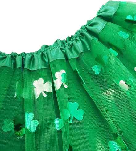 Adult Women Green Clover Tutu Skirt Teens Shamrock Irish Party St. Patrick’s Day 4 Layered Tutu with Satin Lined Tutu in Saudi Arabia