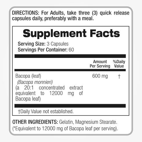 FITO MEDIC'S Lab | bacopa |180 Capsules | bacopa monnieri | Ultra High Absorption. in Saudi Arabia