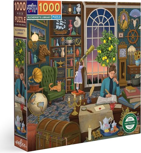 eeBoo Piece & Love: Alchemist's Kitchen - 1000 Piece Puzzle - Adult Square Jigsaw, 23x23, Includes Image Reference Insert, Pieces in Saudi Arabia
