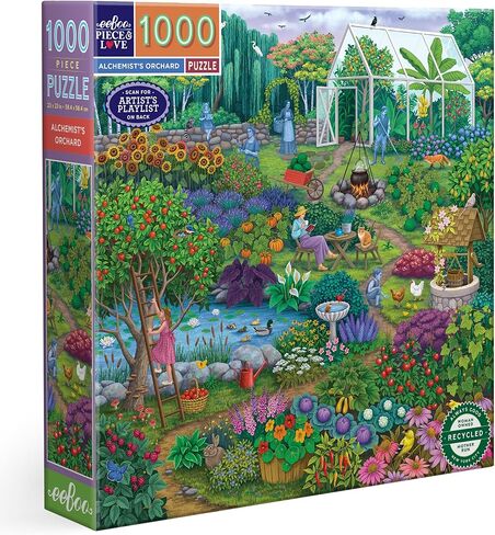 eeBoo Piece & Love: Alchemist's Kitchen - 1000 Piece Puzzle - Adult Square Jigsaw, 23x23, Includes Image Reference Insert, Pieces in Saudi Arabia