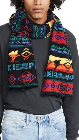 Polo Ralph Lauren Men's Beacon Skier Scarf, Black Multi, One Size in Saudi Arabia