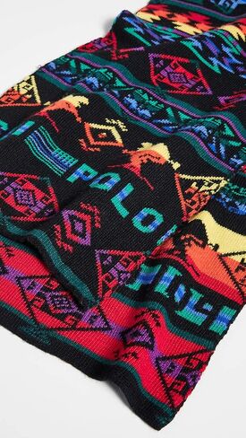Polo Ralph Lauren Men's Beacon Skier Scarf, Black Multi, One Size in Saudi Arabia