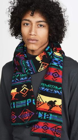 Polo Ralph Lauren Men's Beacon Skier Scarf, Black Multi, One Size in Saudi Arabia