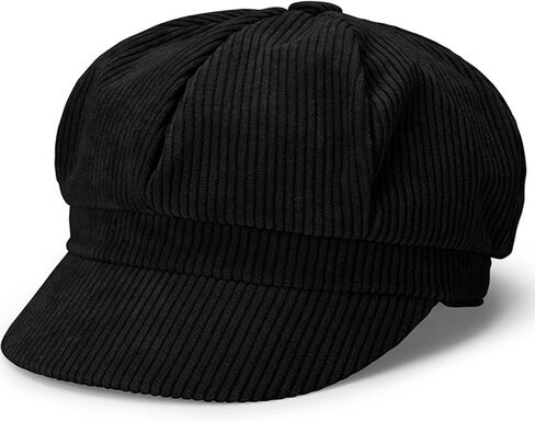 Women's Classic Corduroy Newsboy Cap Vintage Ivy Paperboy Cap Winter Warm Octagonal Painter Hat Solid Cabbie Beret in Saudi Arabia