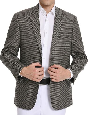 AMY ZHU سترة رجالية رياضية معطف 2 زر Houndstooth تمتد سترة بدلة لملابس الزفاف اليومية in Kuwait