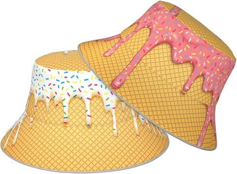 Bucket Hat Beach Summer Sun Hat Reversible Fisherman Hats Double Sided Wearing for Women Men Boys Girls in Saudi Arabia