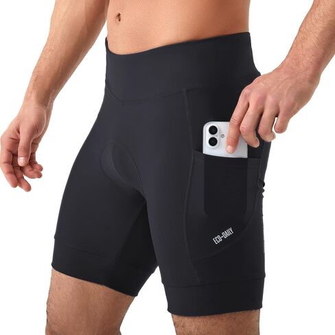 شورت ركوب الدراجات للرجال مع جيوب بسحاب شورت دراجة مبطن 4D للرجال مع مقابض مضادة للانزلاق وعناصر عاكسة in Kuwait