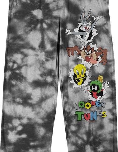 Bioworld Looney Tunes Looney Gang Men's Black Tie-Dye Sleep Pajama Pants in Saudi Arabia
