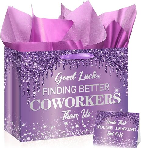 Farewell Going Away Party Decorations,Rude That You're Leaving But Ok&We Will Miss You Gift Bags with Wrapping Paper Card for Moving Away,Goodbye,Retirement,Coworker Leaving Party Supplies Decor Gifts in Saudi Arabia