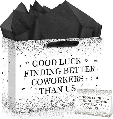 Farewell Going Away Party Decorations,Rude That You're Leaving But Ok&We Will Miss You Gift Bags with Wrapping Paper Card for Moving Away,Goodbye,Retirement,Coworker Leaving Party Supplies Decor Gifts in Saudi Arabia