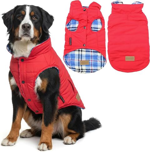Parisian Pet Dog Sweaters - Pull Over, Turtle Neck Red Dog Sweater - Reindeer Cable Knit Dog Christmas Outfit - Fall, Winter Dog Clothes - Flexible Dog Sweaters for Medium Dogs - M in Saudi Arabia