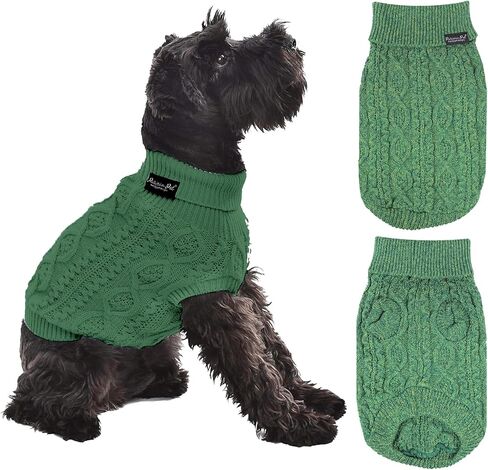 Parisian Pet Dog Sweaters - Pull Over, Turtle Neck Red Dog Sweater - Reindeer Cable Knit Dog Christmas Outfit - Fall, Winter Dog Clothes - Flexible Dog Sweaters for Medium Dogs - M in Saudi Arabia