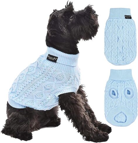 Parisian Pet Dog Sweaters - Pull Over, Turtle Neck Red Dog Sweater - Reindeer Cable Knit Dog Christmas Outfit - Fall, Winter Dog Clothes - Flexible Dog Sweaters for Medium Dogs - M in Saudi Arabia