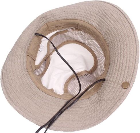 Sun Hat Adjustable Jungle Hat Breathable Wide Brim Men & Women Bucket Hat(Khaki) in Saudi Arabia