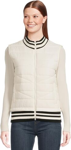 Liverpool womens Sleeveless Quilted Front Full Zip Sweater Vest in Saudi Arabia