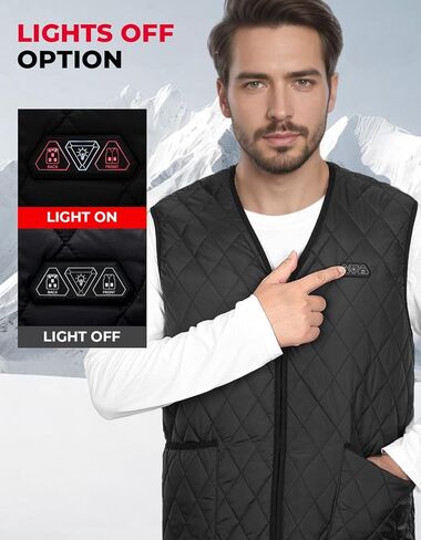 KEMIMOTO Heated Vest for Men, Winter Heated Jackets for Men, Mens V-Neck Puffer Vest, Quilted Vests (Batteries Not Included) in Saudi Arabia